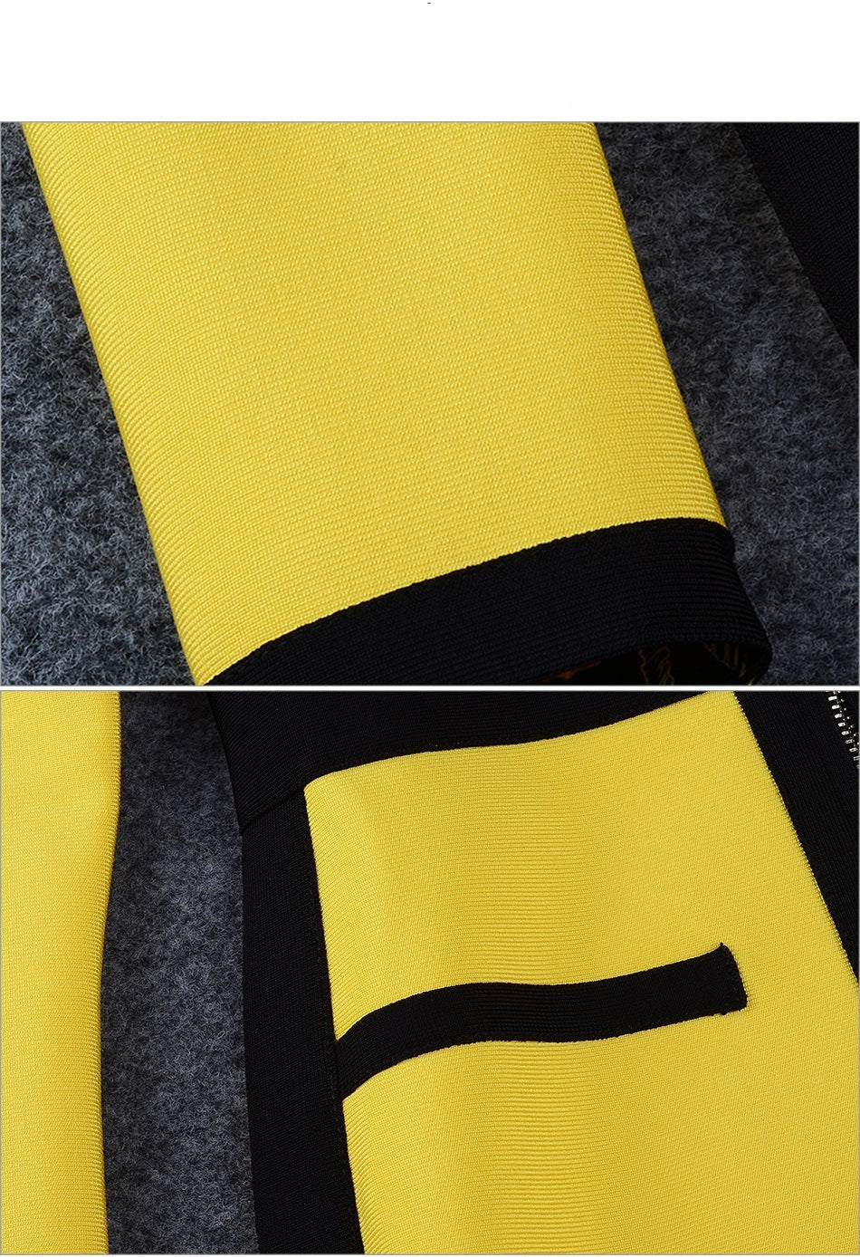 OL Pencil Skirt Contrast Color Deep V-neck Dress