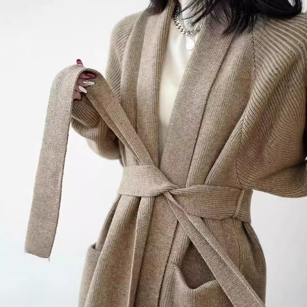 Idle Style Mid-length Sweater Coat