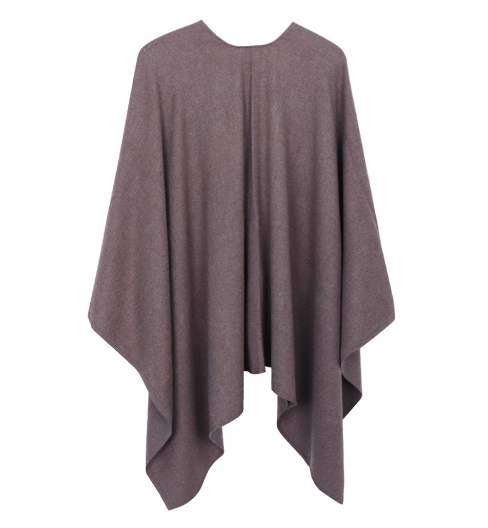 Cashmere cloak shawl slit shawl