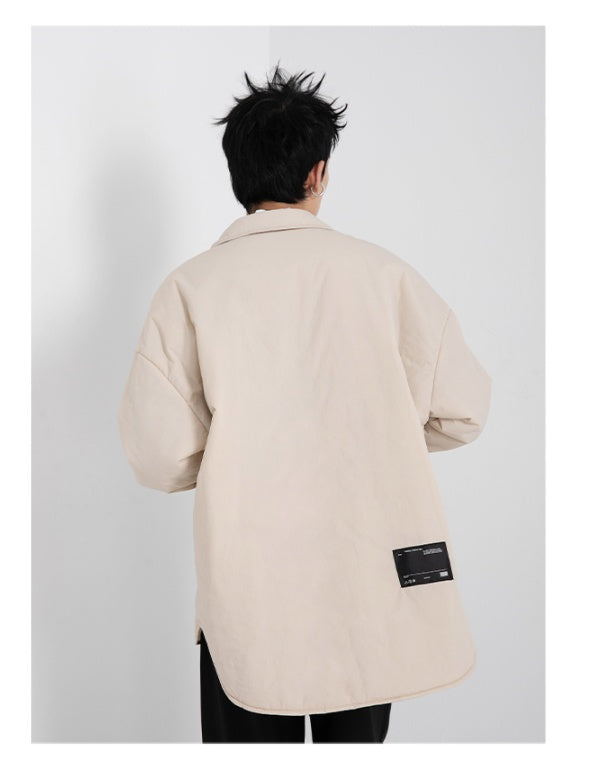 Japanese Casual Quilted Padded Shirt-style Cotton Jacket