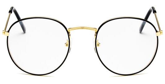 Retro metal print large frame glasses frame