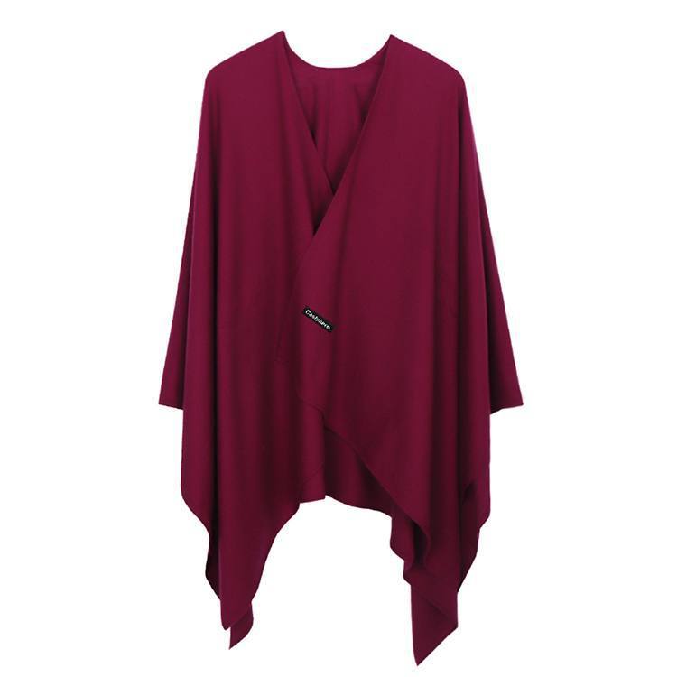 Cashmere cloak shawl slit shawl