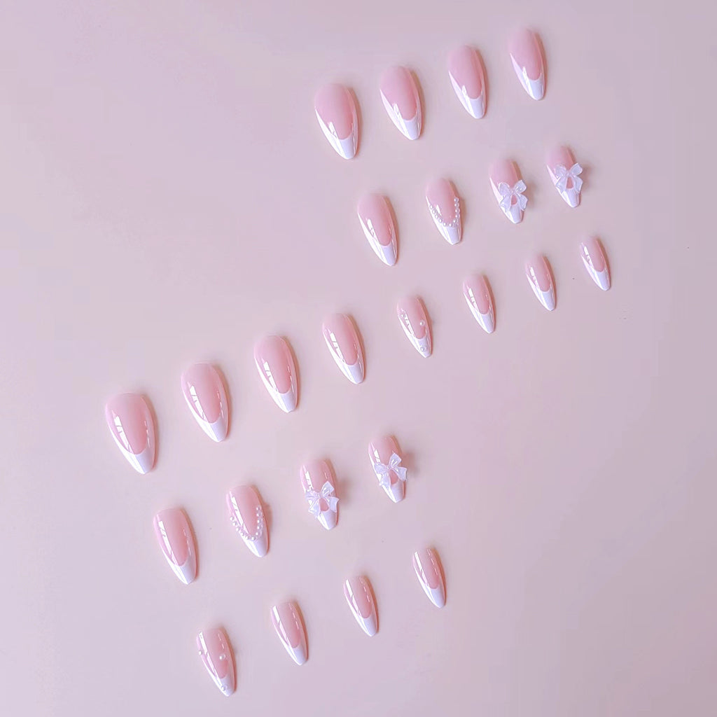 Acrylic Fake Nails Artificial Rhinestone Paste Gloss Short