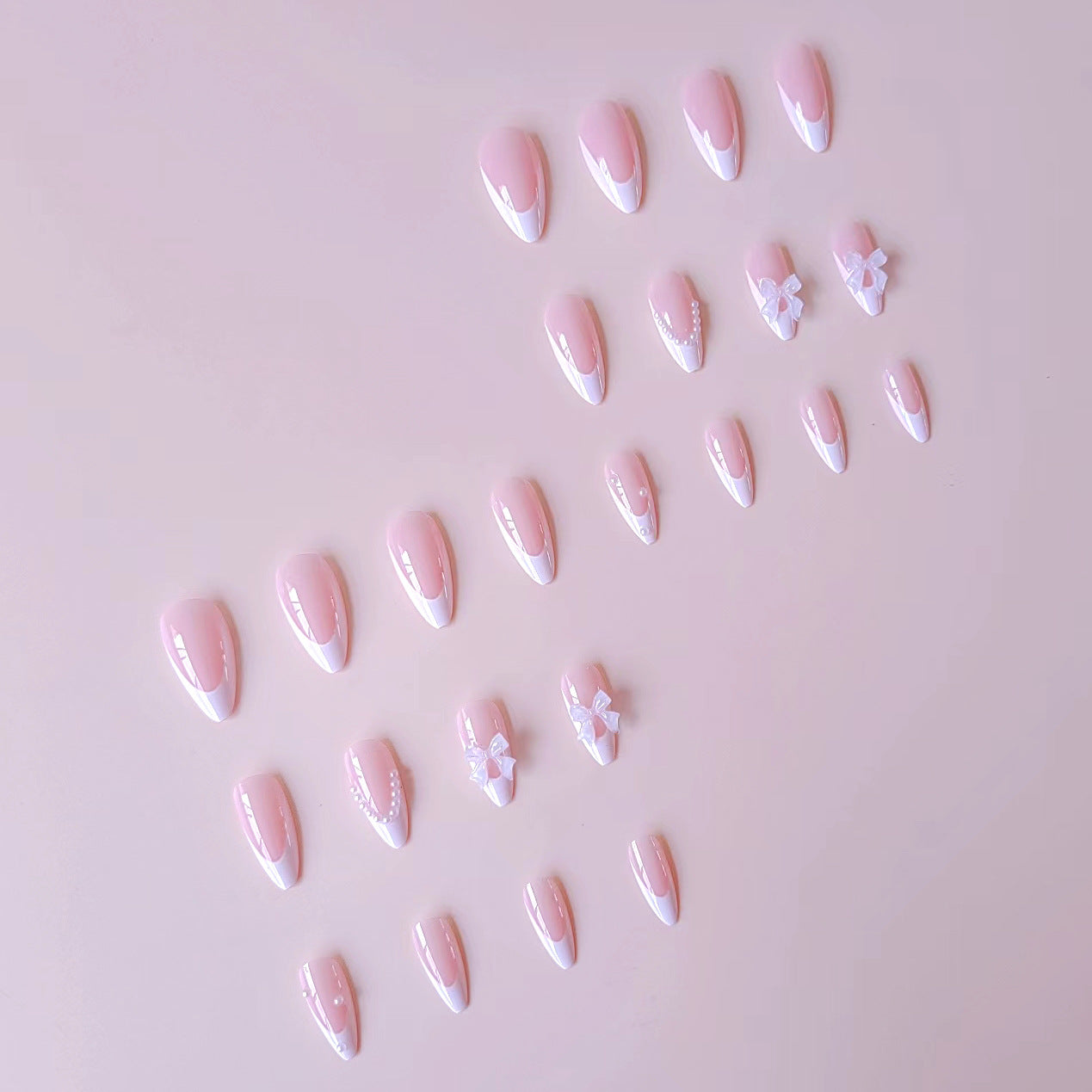 Acrylic Fake Nails Artificial Rhinestone Paste Gloss Short