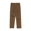 Vintage Washed Whiskers Distressed Hem Slit Zip Jeans