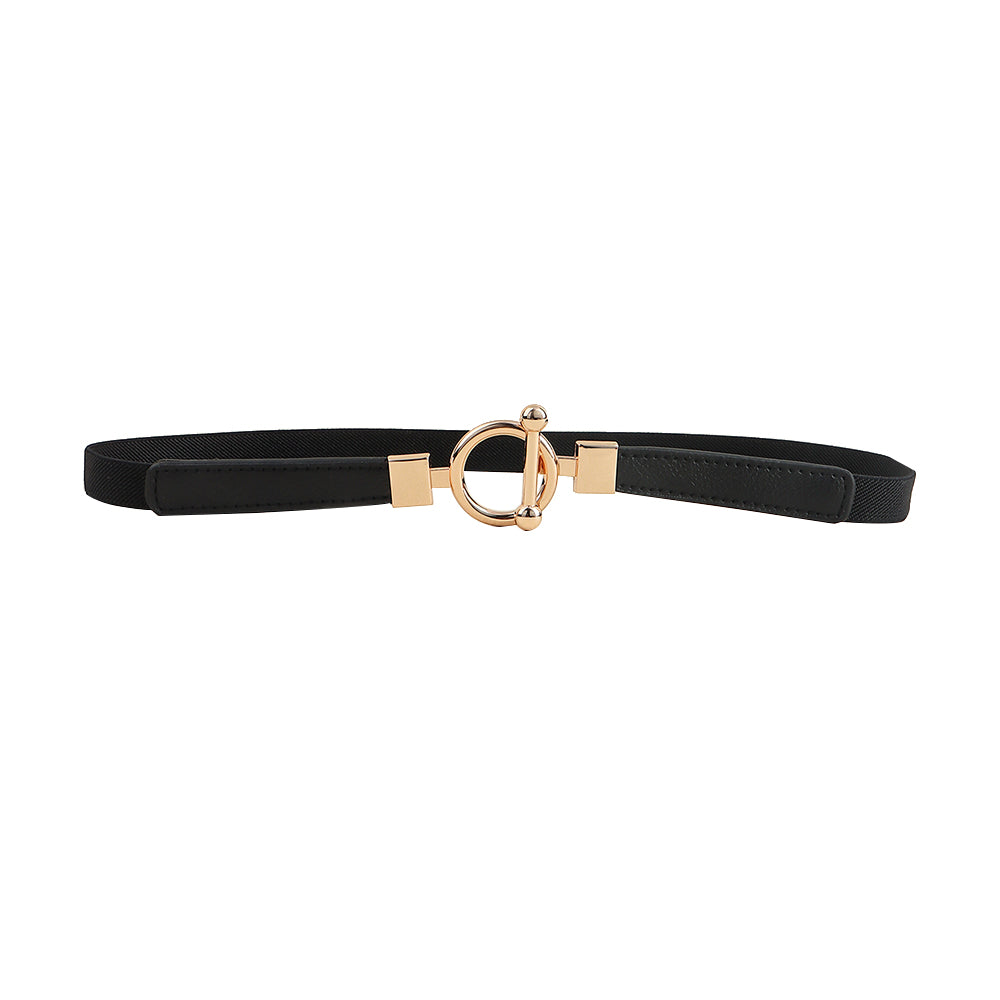 Women's Thin Waistband Elastic Elastic Stretch Metal Buckle With Jacket Blouse Commuter Waist Trim