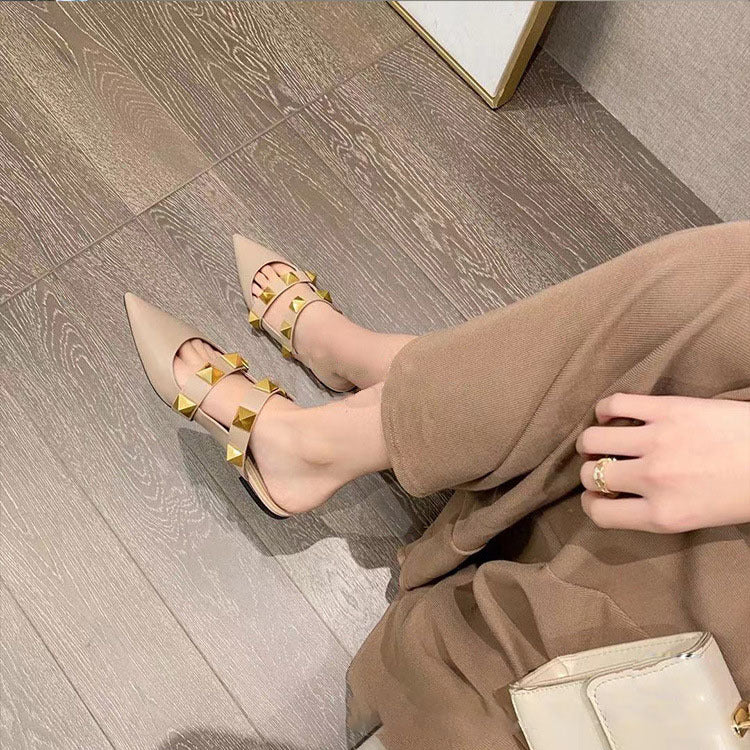 V-home.com Red Packet Head Half Support Willow Nail Sandals Women''s New Fashion