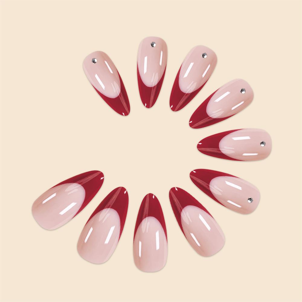 Red French Wear Armor Simple Style Nail Sticker