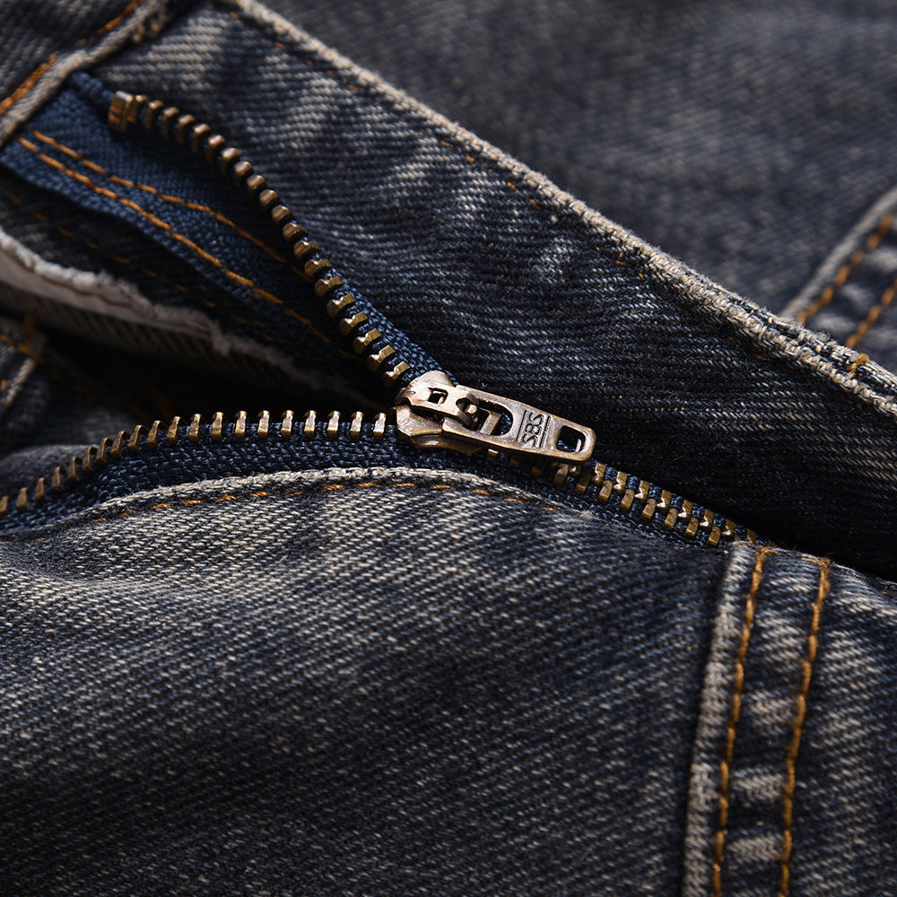 Denim Slightly Flared Denim Trousers For Men