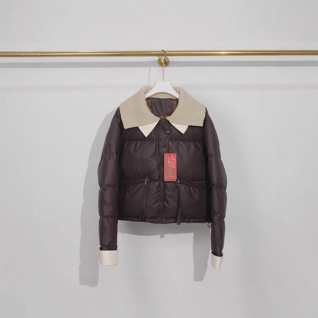 Short Down Jacket Female Winter Knitting