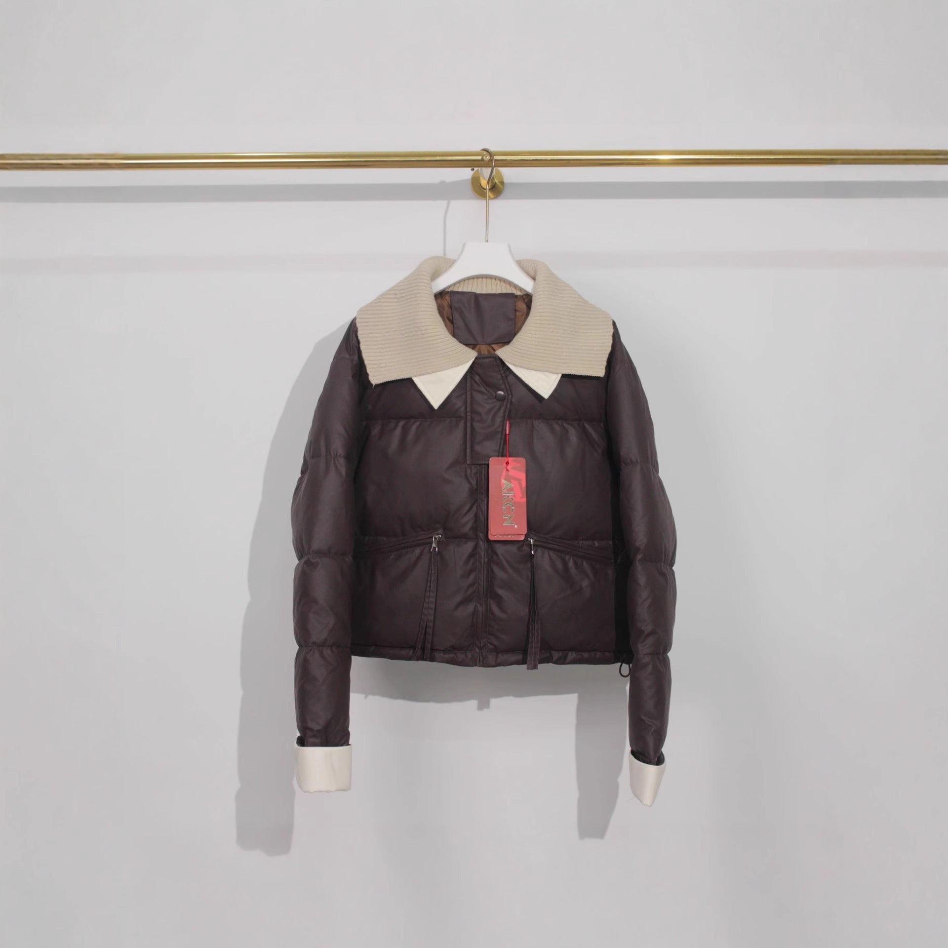 Short Down Jacket Female Winter Knitting