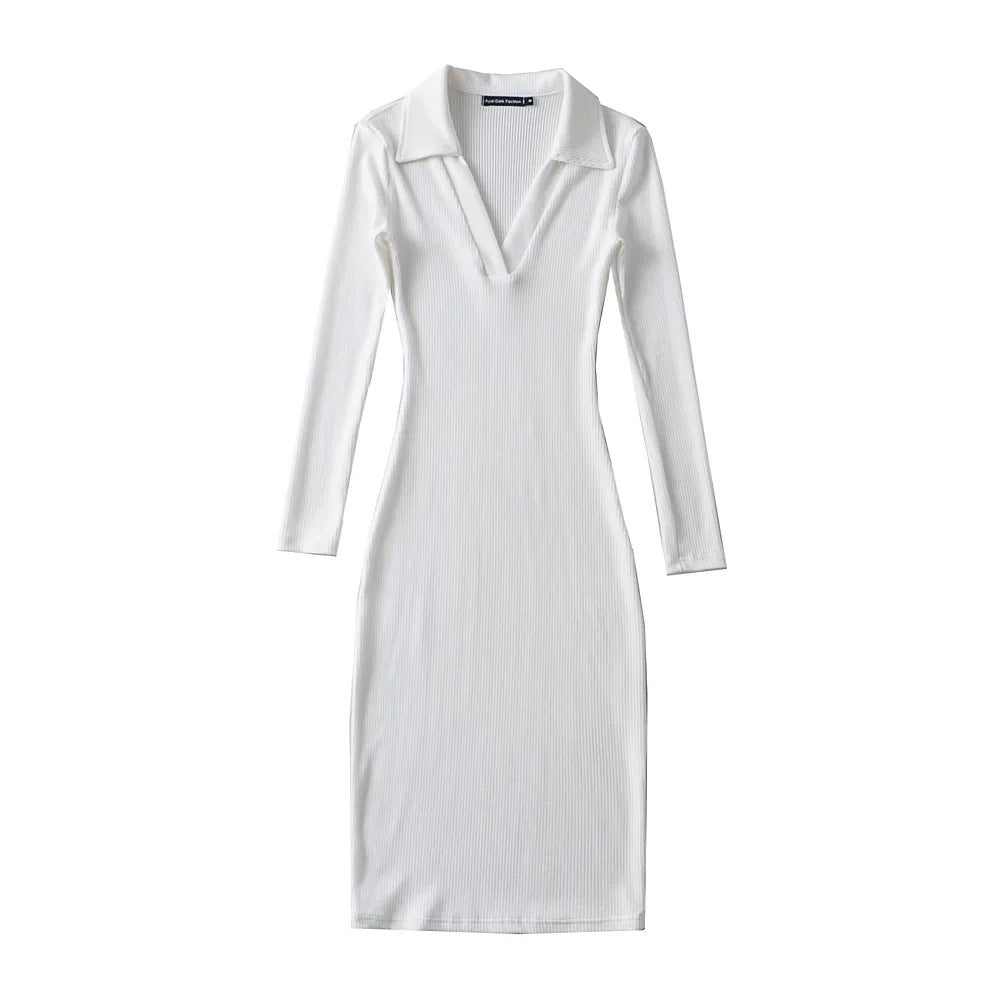 Women's Tight Deep V Neck Tight Hip Skirt