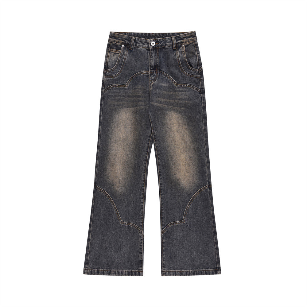 Denim Slightly Flared Denim Trousers For Men