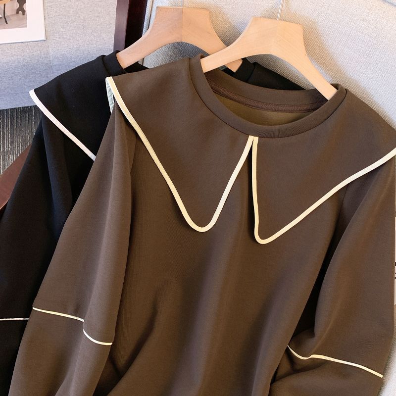 Collar Sweater Women's Casual Loose Slimming Mid-length Fleece Jacket