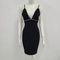 Women's Stretch Deep V Strap Dress