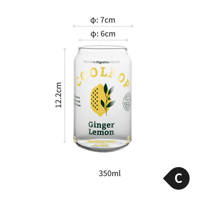 Cans Transparent High Temperature Glass Water Cup Summer Cola Sprite
