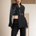 Female Suit Collar Stitching Design Irregular Blazer