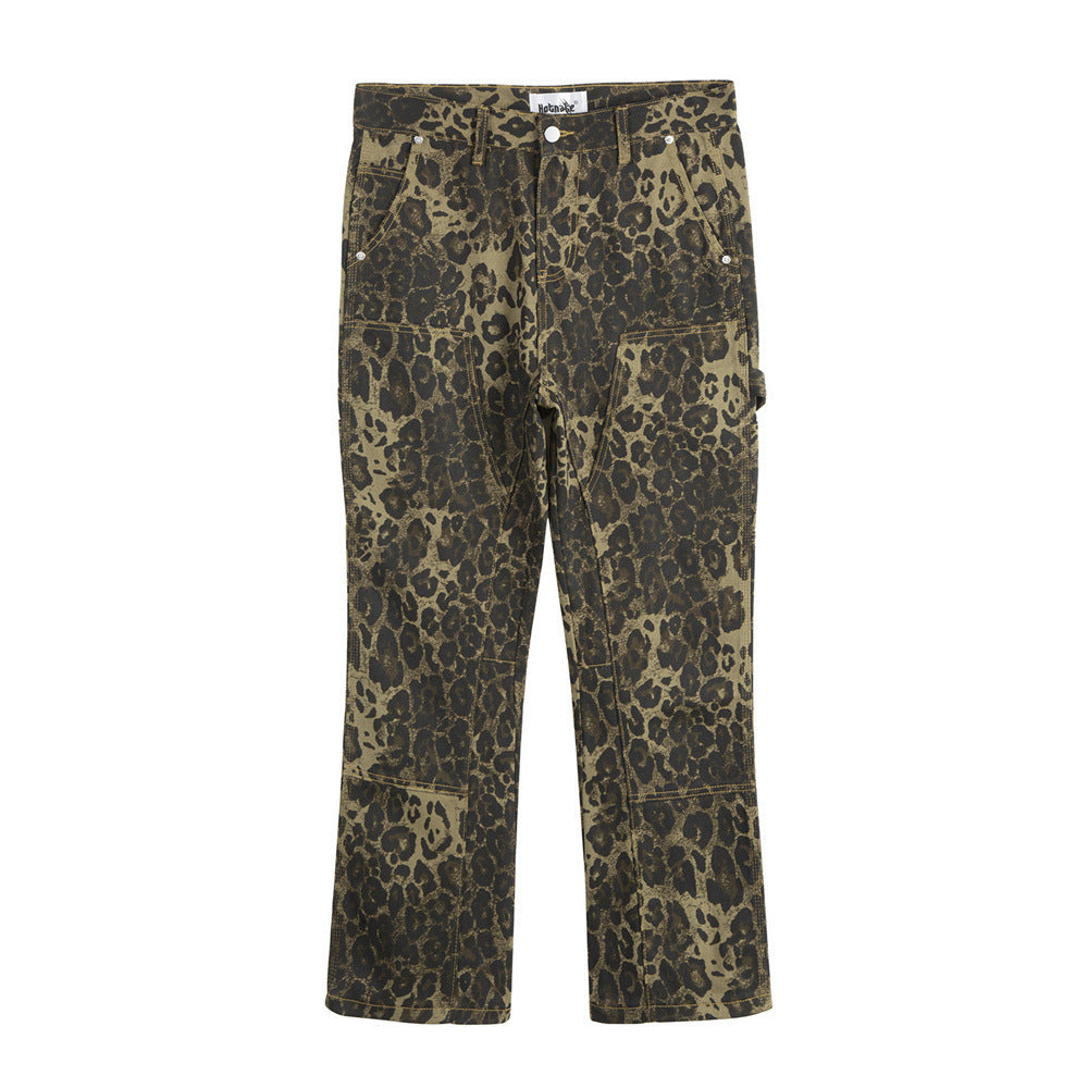 Leopard Print Cutting Pants For Men