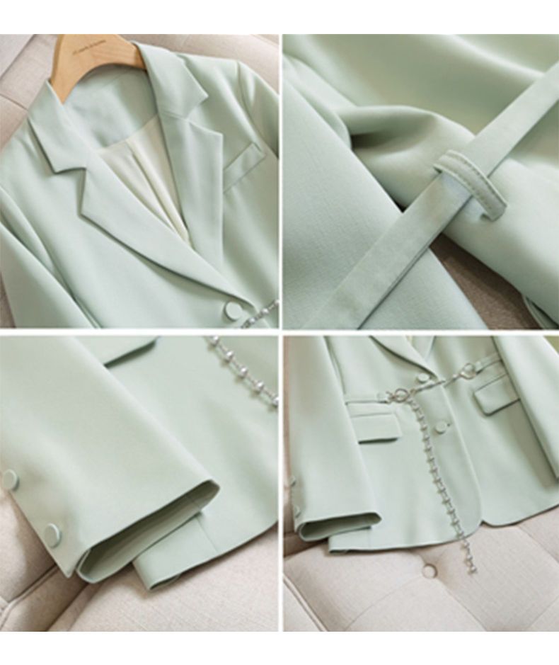 Korean Style Elegant Belt Chain Suit