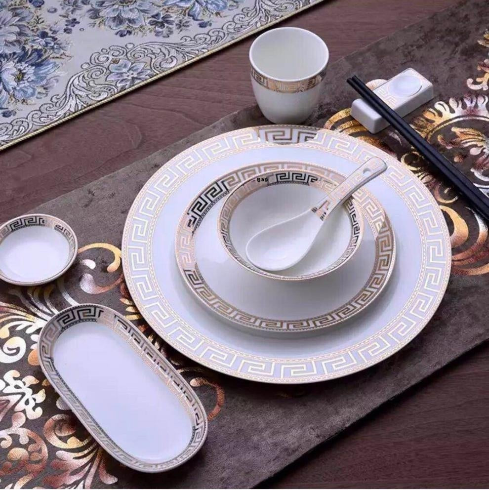 Hotel Table Setting Ceramic Dishes Suit