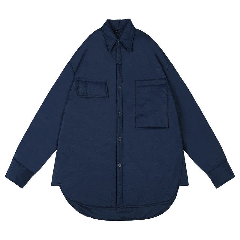 Japanese Casual Quilted Padded Shirt-style Cotton Jacket