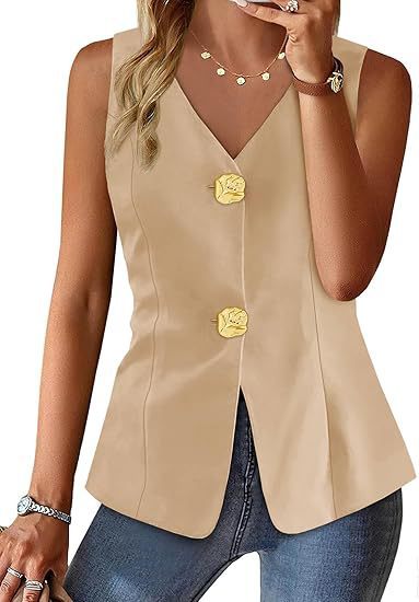 Vest Jacket Women's Slit Slim Fit