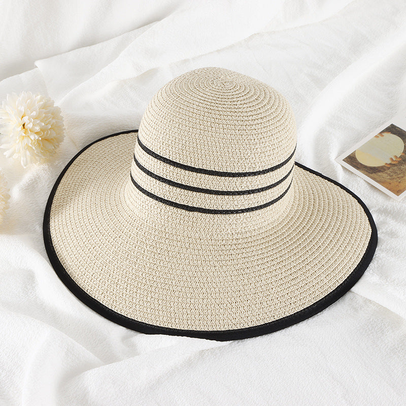 Women's Big Brim Retro Slit Sun Hat