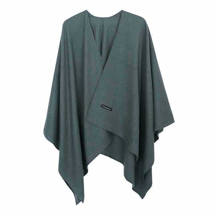 Cashmere cloak shawl slit shawl