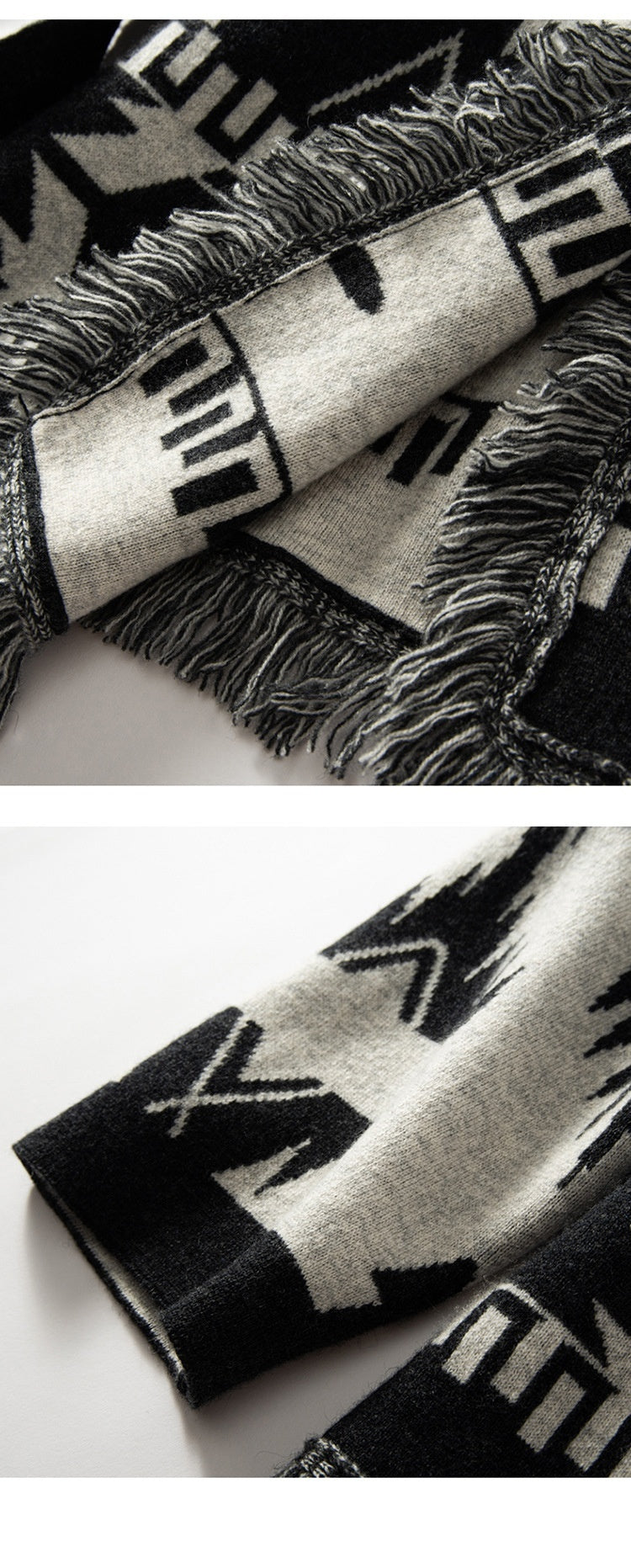 Women's Vintage Jacquard Tassel Cardigan Jacket