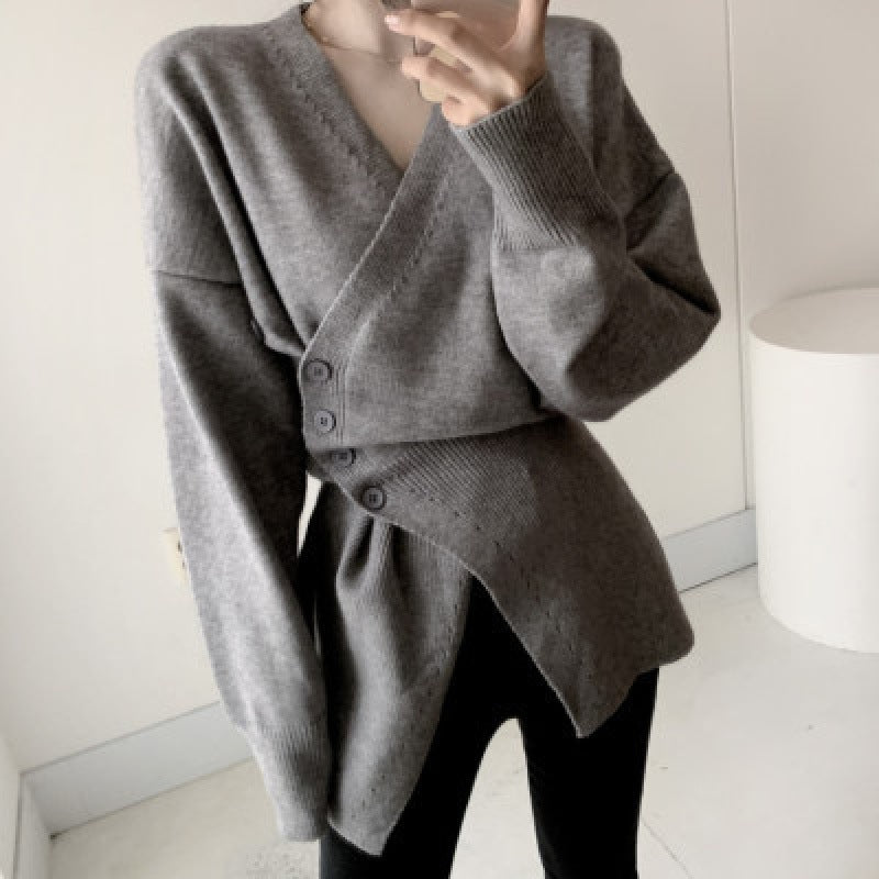 Women's Waist-tight Mid-length Sweater Cardigan