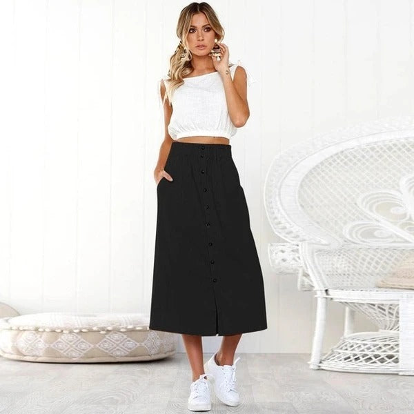 Single-breasted one-piece skirt