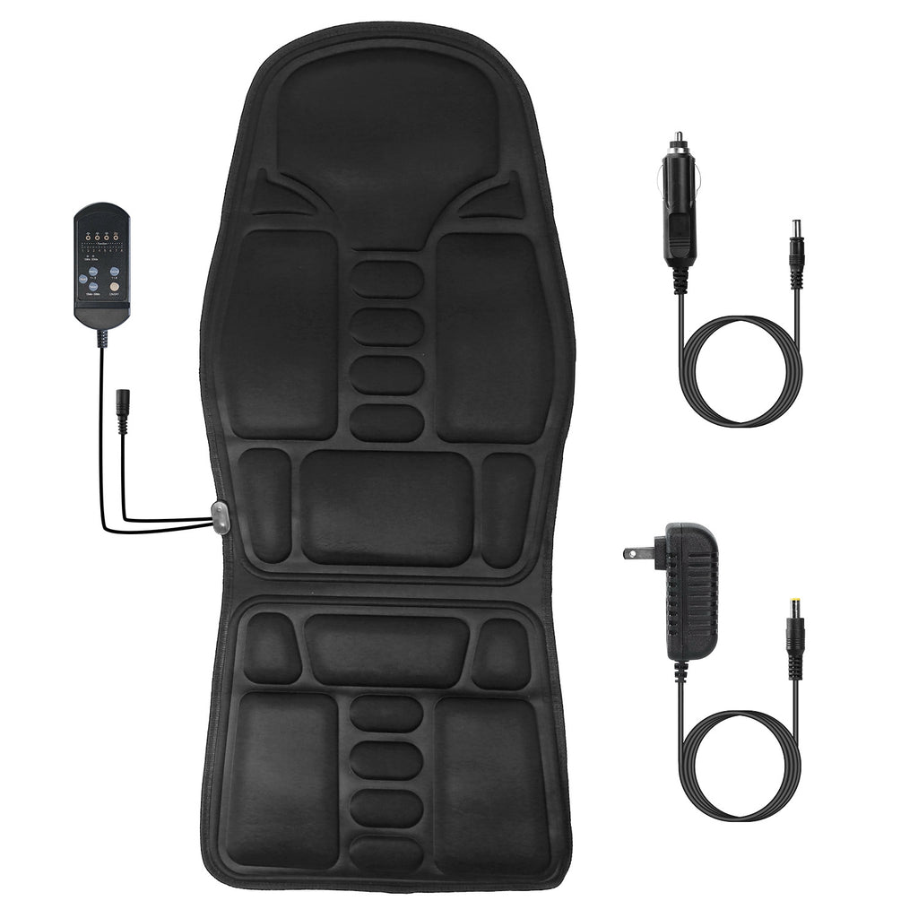 Back Massager Cushion Electric Massage Car Seat Cushion Chair Pad W Heating Function 8 Vibration Modes 3 Intensity Levels