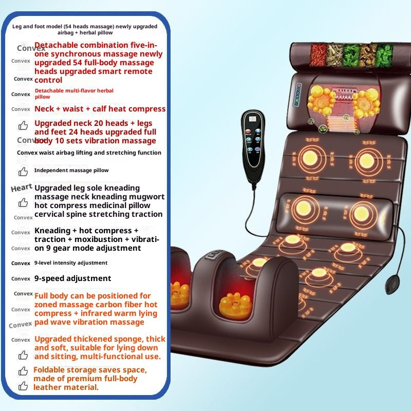 New Massage Pad, Multi-functional For Home Use, Full-body Kneading, Top Waist And Leg Stretching, Foldable Mattress Massage Chair