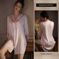 Ice Silk Long Sleeve Comfortable Shirt Ladies' Homewear