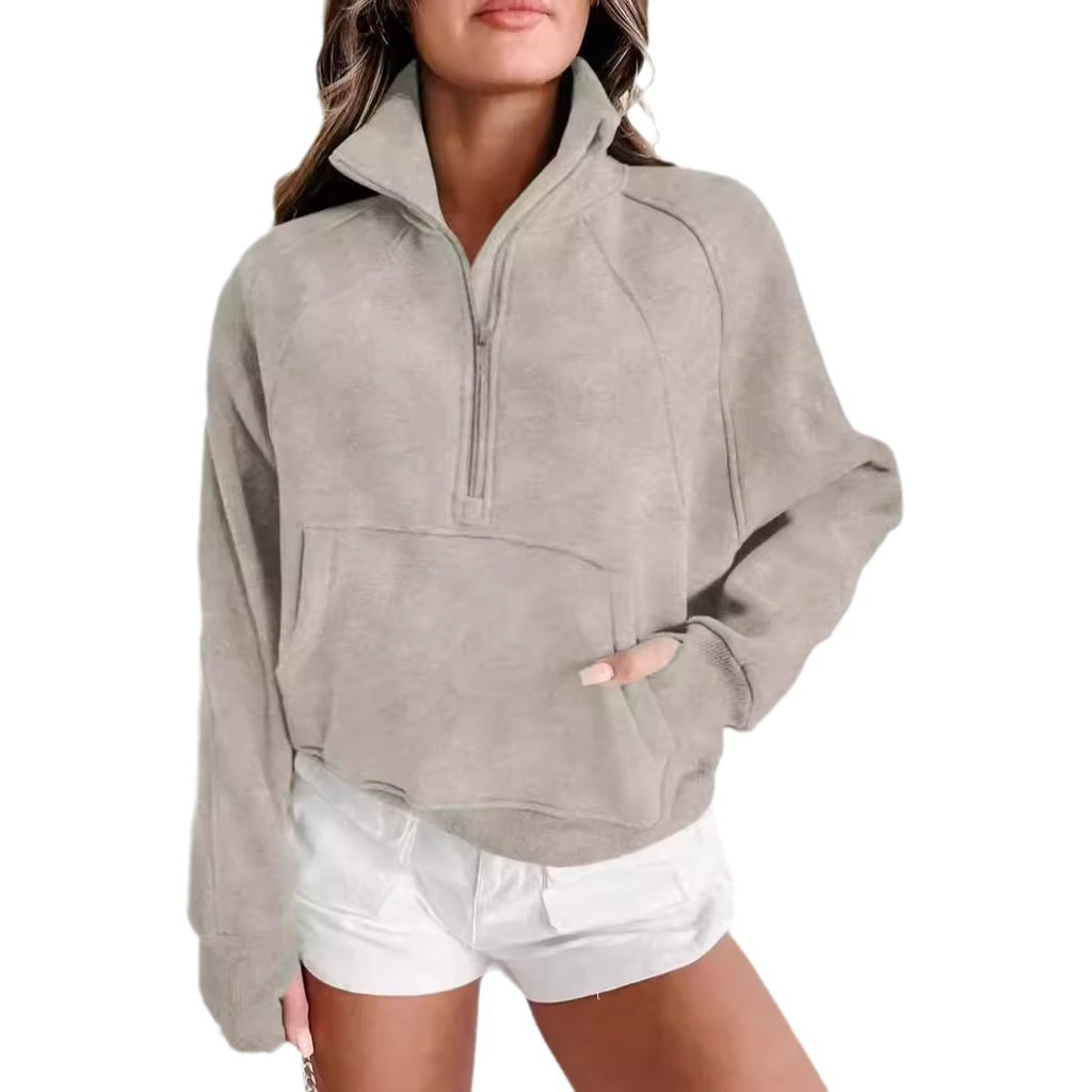 Hoodie Casual Stand Collar Long Sleeve Loose Top