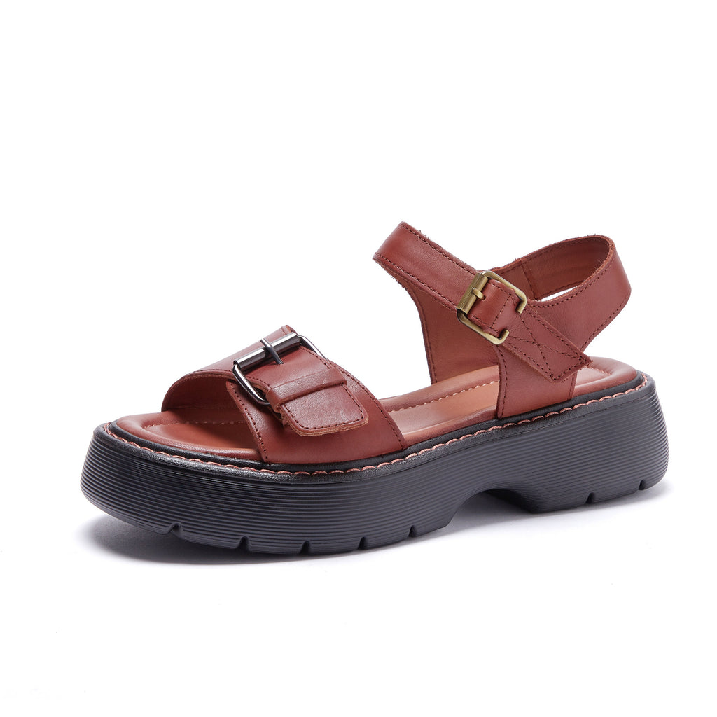 Summer New Velcro Platform Casual Flat Sandals