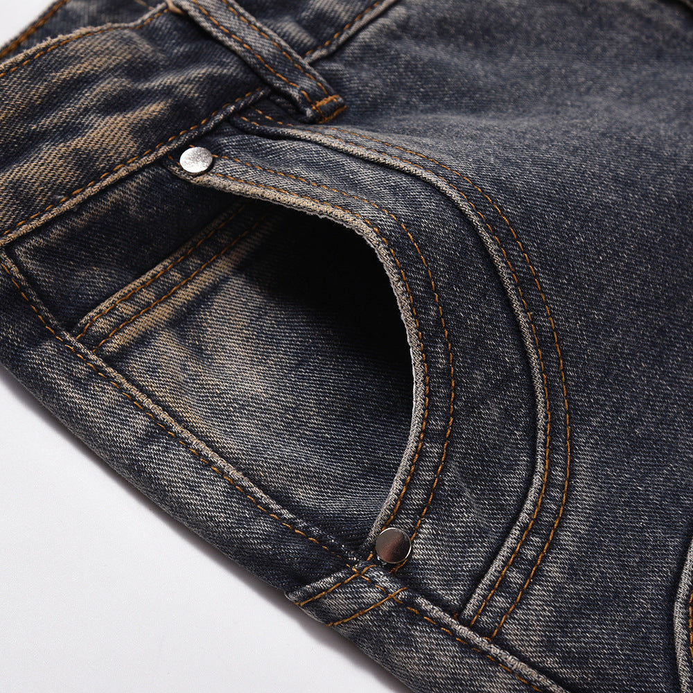 Denim Slightly Flared Denim Trousers For Men