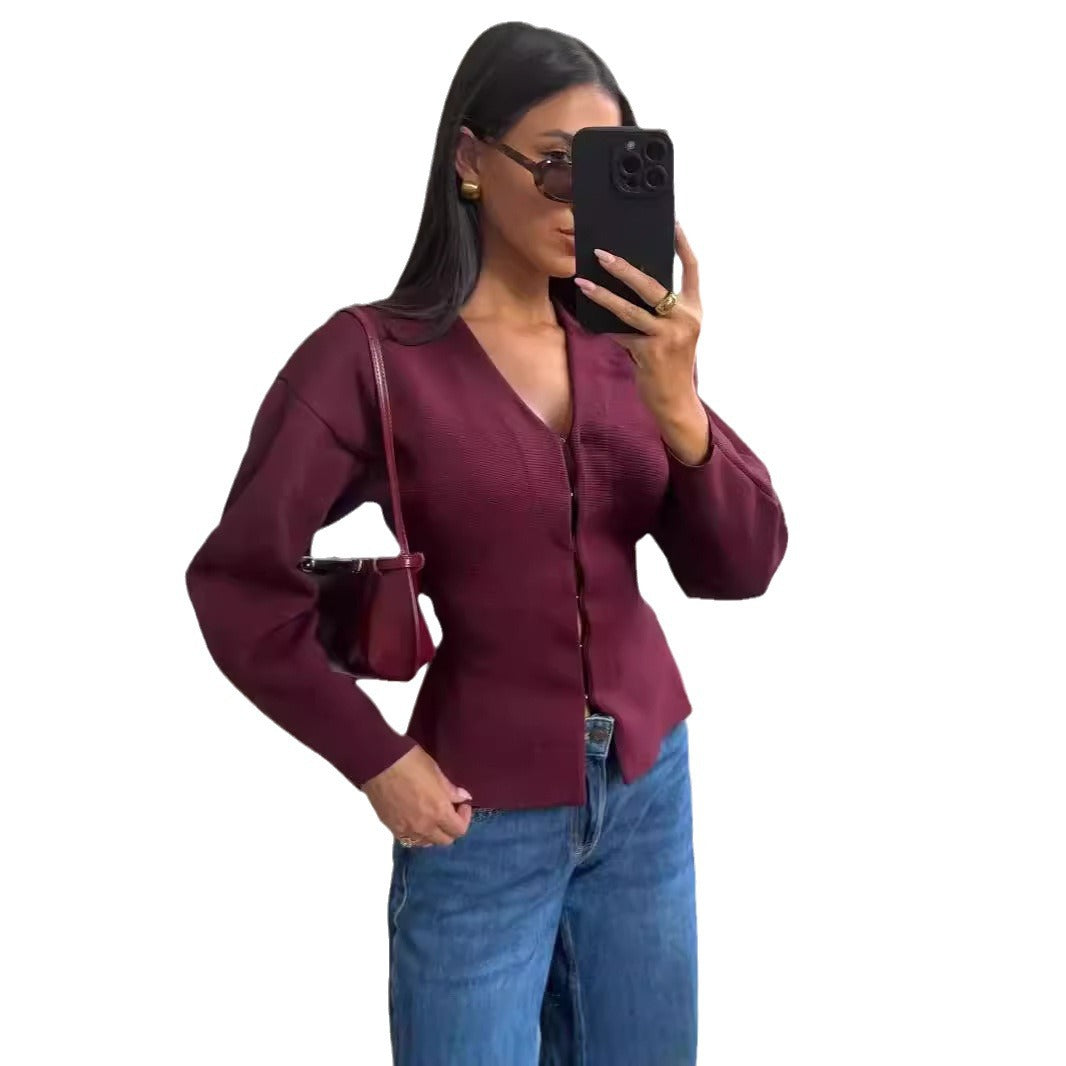 Simple And Thin Knitted Jacket High-grade