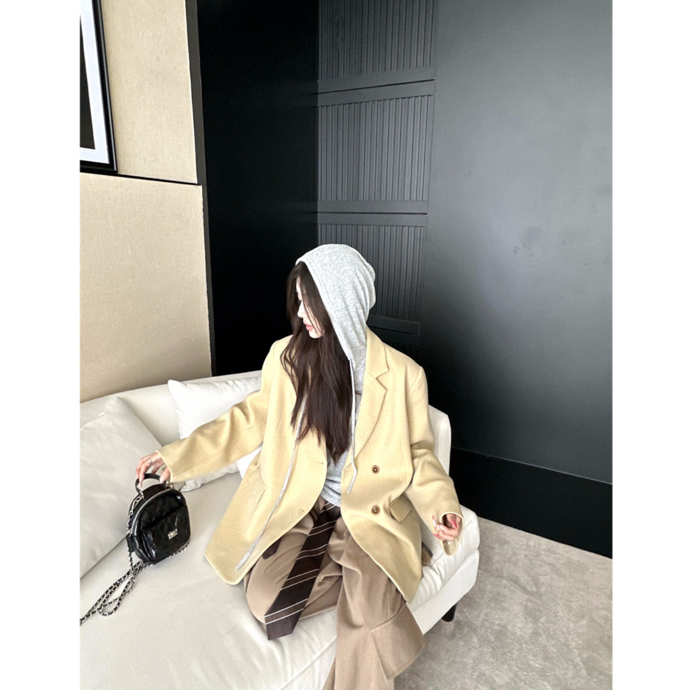 Womens Relaxed-fit Versatile Long-sleeve Blazer