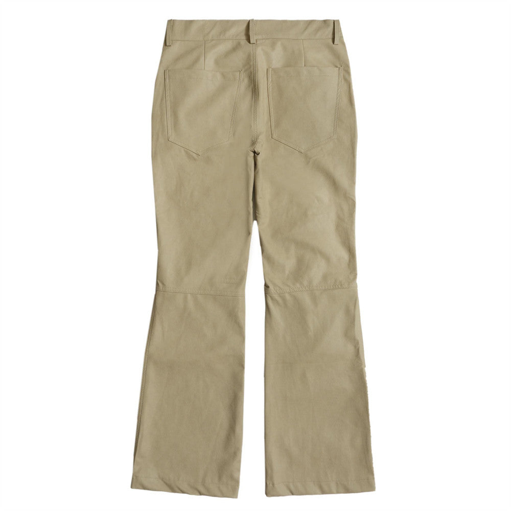 Punk Rock Slightly Flared Leather Pants Men