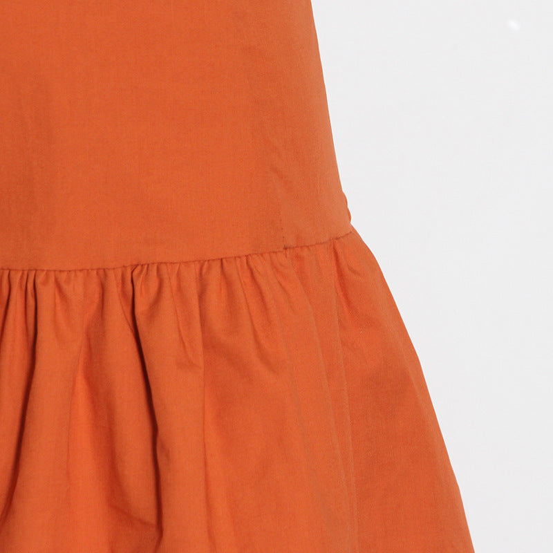 Temperament Celebrity Short Skirt V-neck Sleeveless Solid Color Dress