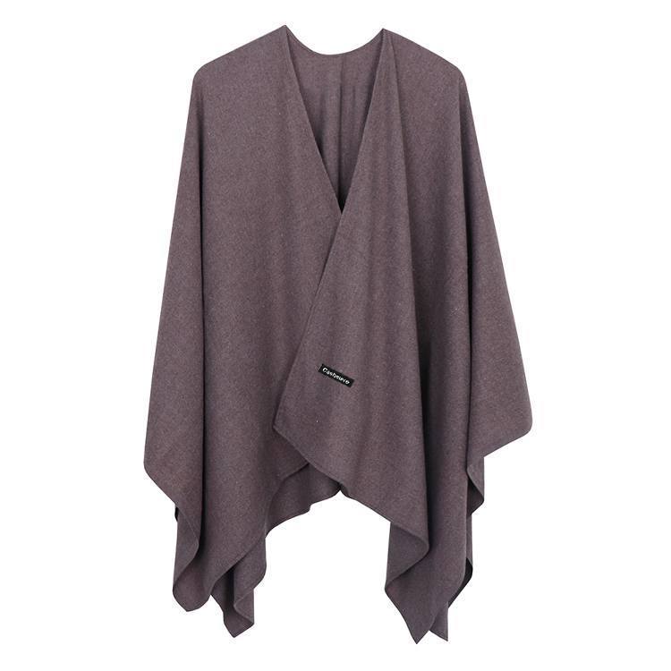 Cashmere cloak shawl slit shawl