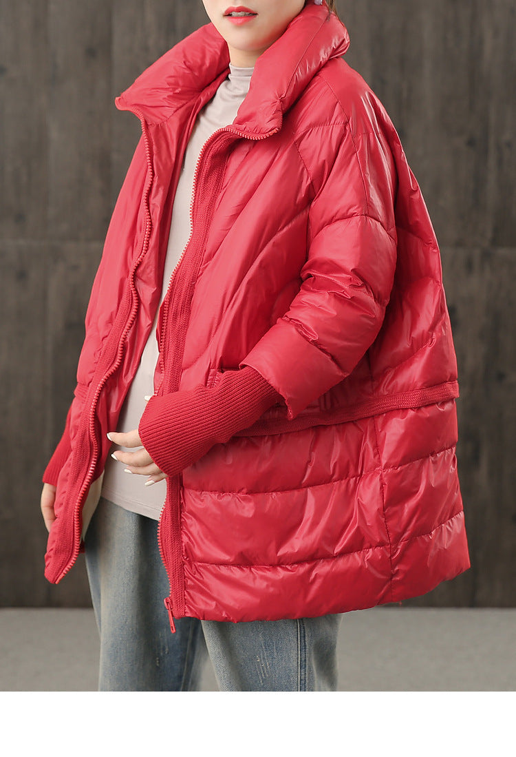 Thickened white duck down coat