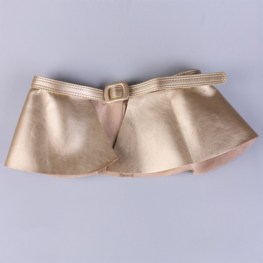 Ruffled Black Extra-Wide Waist Belt Skirt