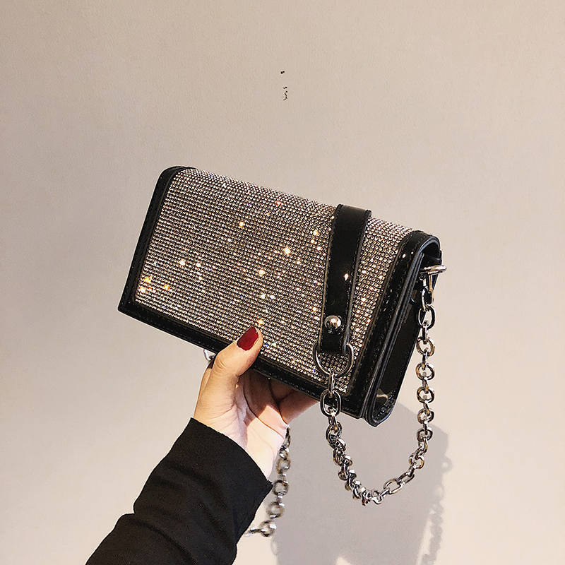Sparkling Diamond Small Square Bag All-match Chain Shoulder Messenger Bag
