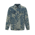 Youth Denim Short Gown Korean Style Mosaic Denim Jacket For Men