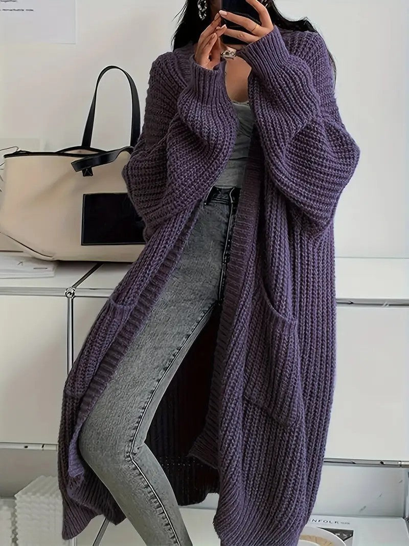 Long Sweater Coat Loose Long-sleeved Knitted Cardigan