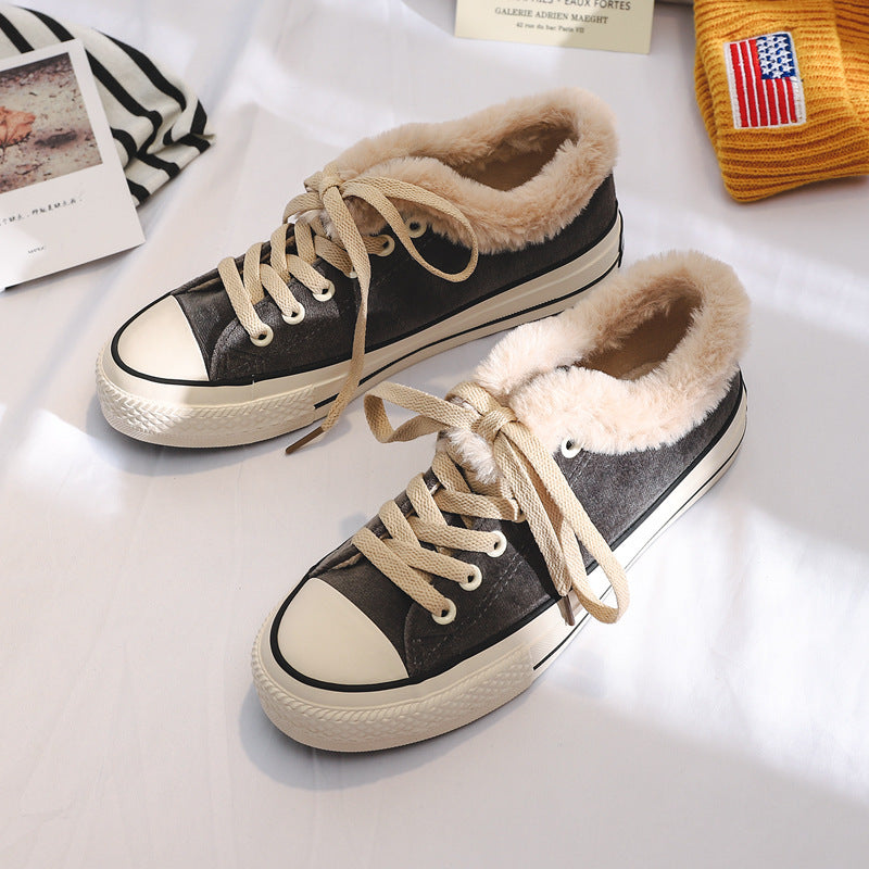 Sports shoes plus velvet warm cotton shoes platform shoes