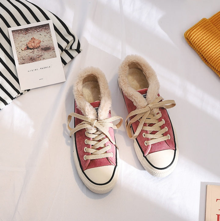 Sports shoes plus velvet warm cotton shoes platform shoes