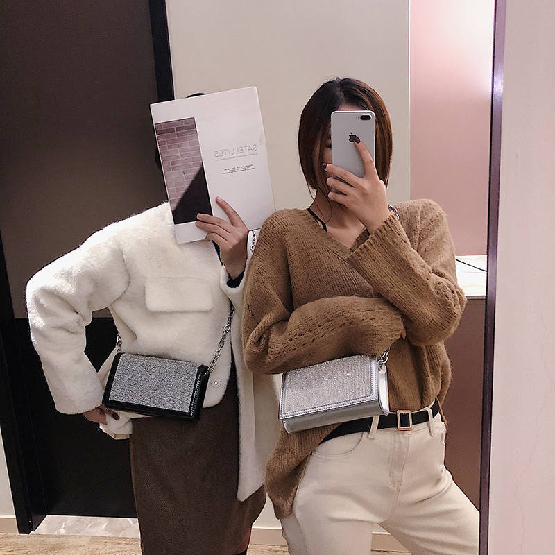 Sparkling Diamond Small Square Bag All-match Chain Shoulder Messenger Bag